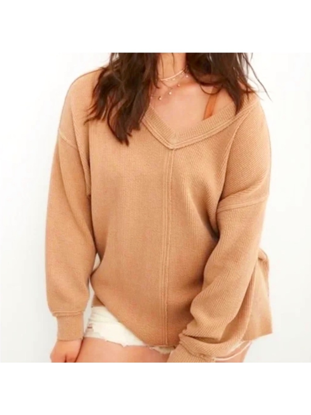 Aerie Wonder Textured V- Neck Sweatshirt